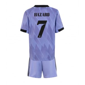 Real Madrid Eden Hazard #7 kläder Barn 2022-23 Bortatröja Kortärmad (+ korta byxor)